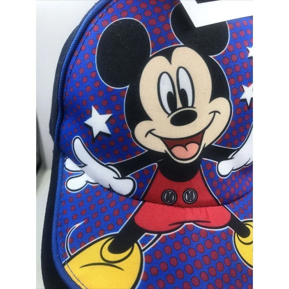 Disney Kids Mickey Mouse Snap Back Hat Baseball Cap Blue Adjustable Youth Child